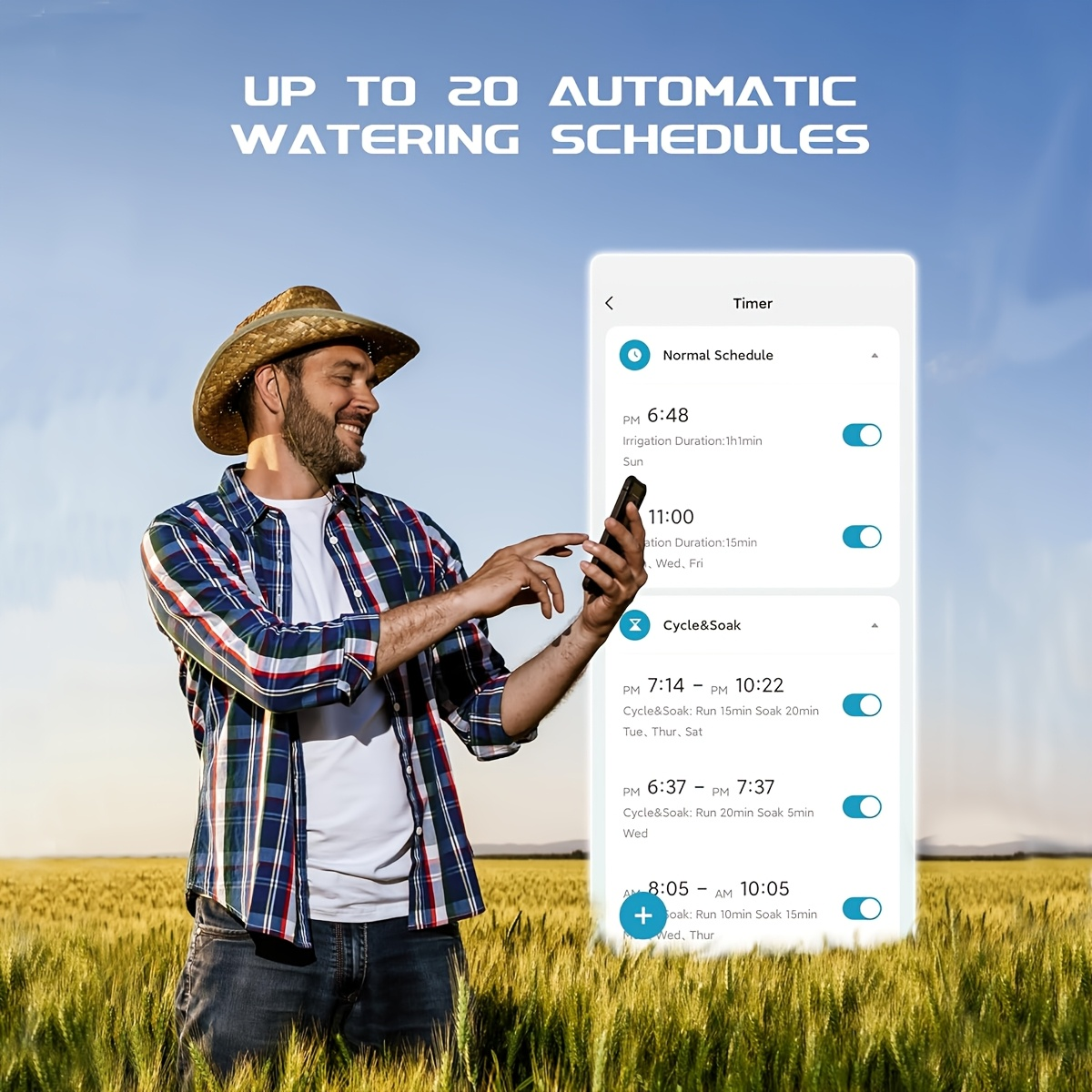 WiFi Garden Watering Timer with Brass Inlet, App & Voice Control, Automatic Irrigation System