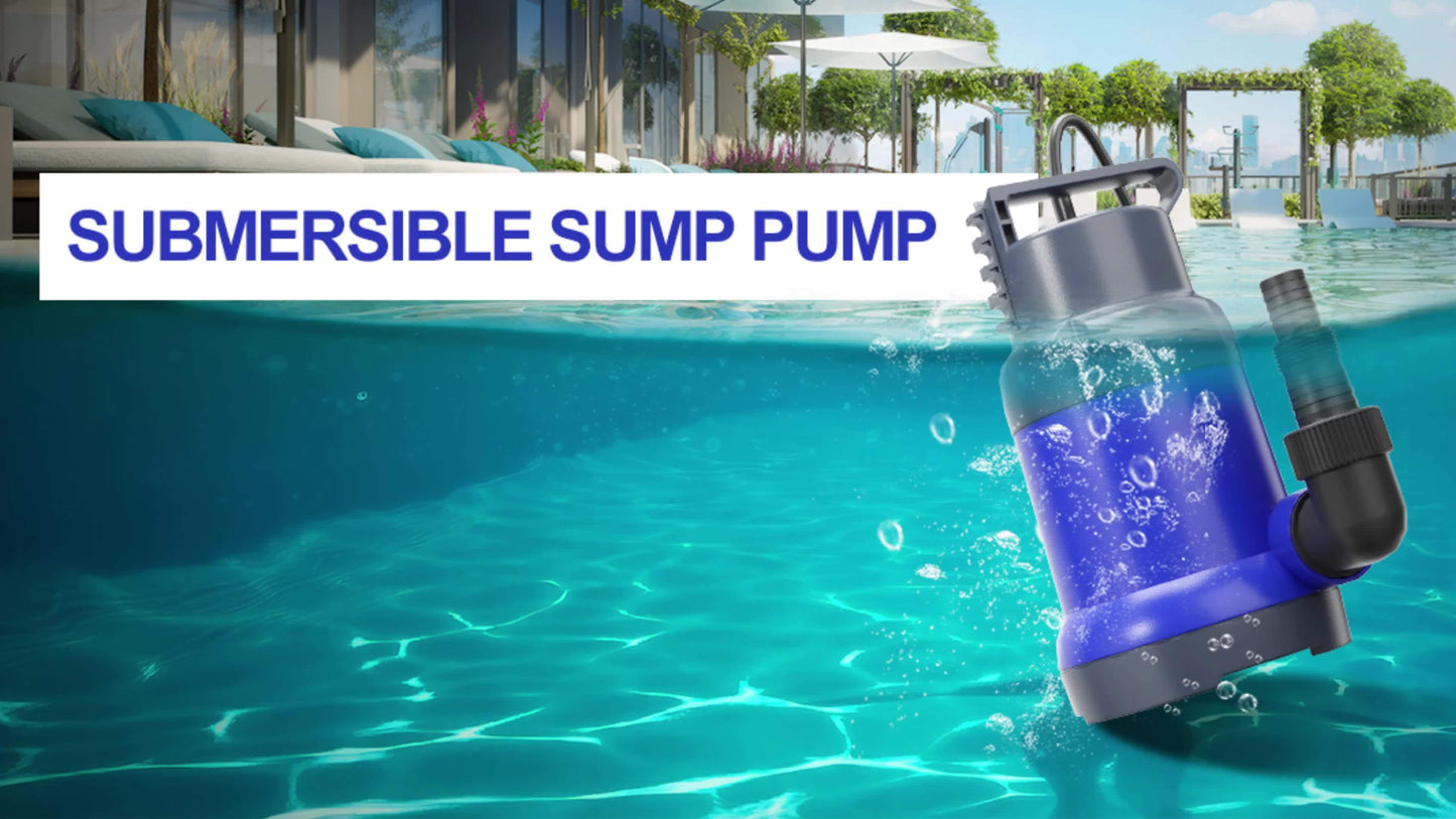 Submersible Sump Pump 1HP 4600GPH Portable Utility Water Pump for Pool Basement Flood Hot Tub