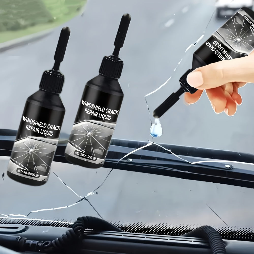 Windshield Repair Kit Nano UV Resin 15-Minute Fix for Bullseye Star Spider Cracks Scratches – DIY Car Glass Crack Repair Fluid with Suction