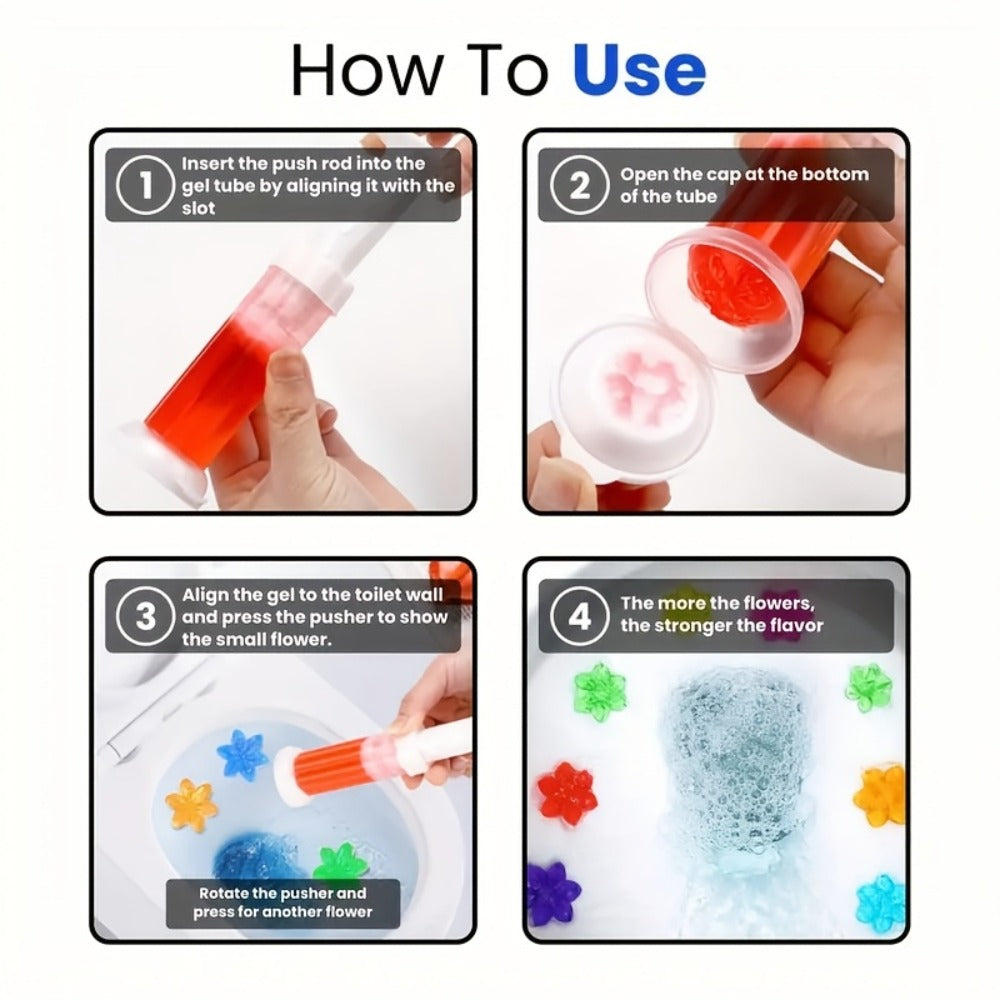 Toilet Cleaning Gel Stamp with Dispenser, Toilet Bowl Freshener & Cleaner Gel Stamps Scale & Toilet Ring