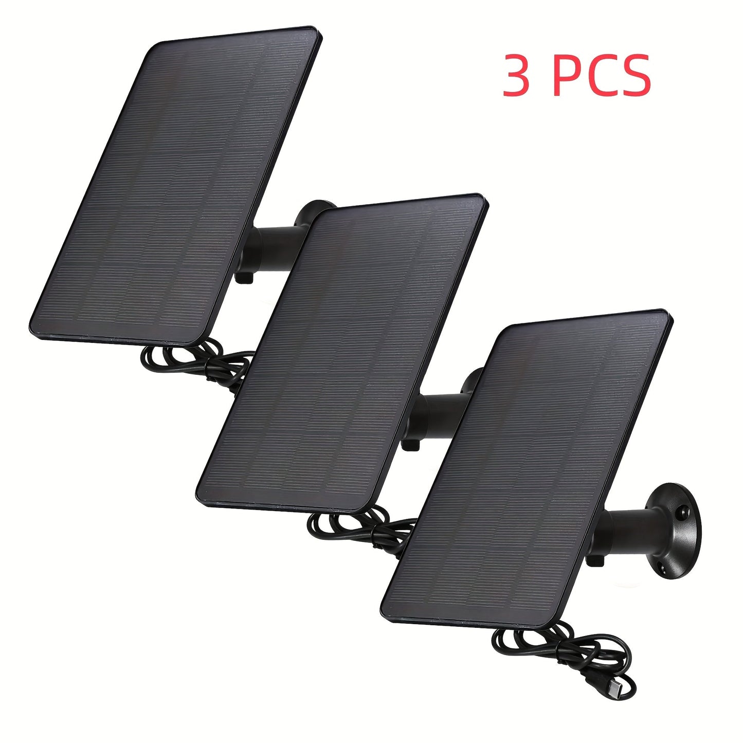 3-Pack Portable Solar Panel Kit 5V 3W with 360° Adjustable Mount, USB & Type-C Output for an Everyday Personal Care Routine