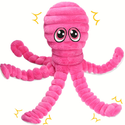 Squeaky Octopus Dog Toy – Soft Plush Chew Toy with Squeaker & Teeth Cleaning Design for Small Medium Large Dogs