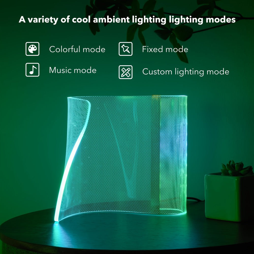 RGB LED Table Lamp Smart APP Remote Control - Dimmable Geometric Metal Desk Lamp USB Powered for Home, Desk and Accent Lighting