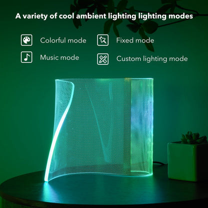 RGB LED Table Lamp Smart APP Remote Control - Dimmable Geometric Metal Desk Lamp USB Powered for Home, Desk and Accent Lighting
