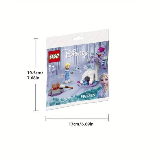 Elsa & Bruni Forest Camp Building Block Set 30559, Frozen Princess Mini Brick Kit, Enchanted Nature Scene Collectible Display