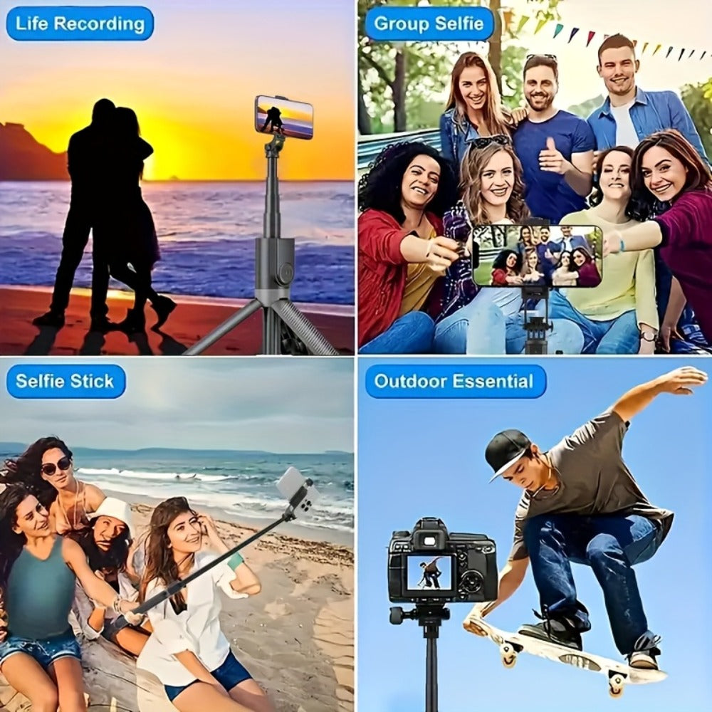 67 Inch Selfie Stick Tripod Retractable Floor Stand with Wireless Remote & 360° Rotation for an Everyday Personal Care Routine