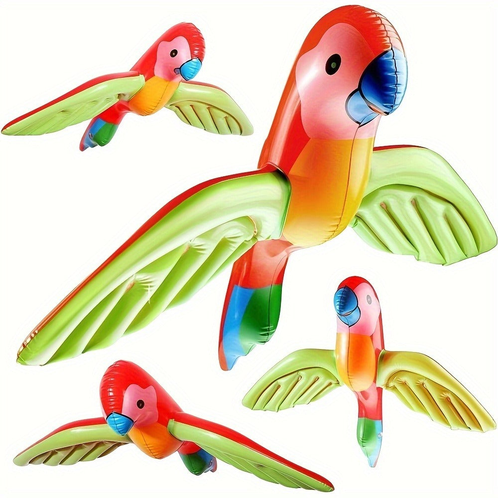 Hawaiian Luau Inflatable Party Decorations 10-Piece Set – 2 Palm Trees, 2 Flamingos, 4 Beach Balls, Parrot & Banana