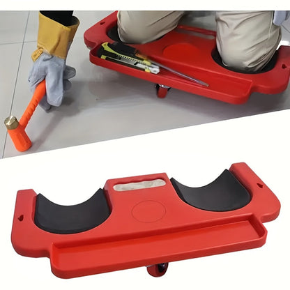Rolling Knee Creeper Pad with Built-In Tool Tray – ABS High-Impact Frame, Cushioned Kneeling Pad for Car Repairs, Carpentry & Flooring