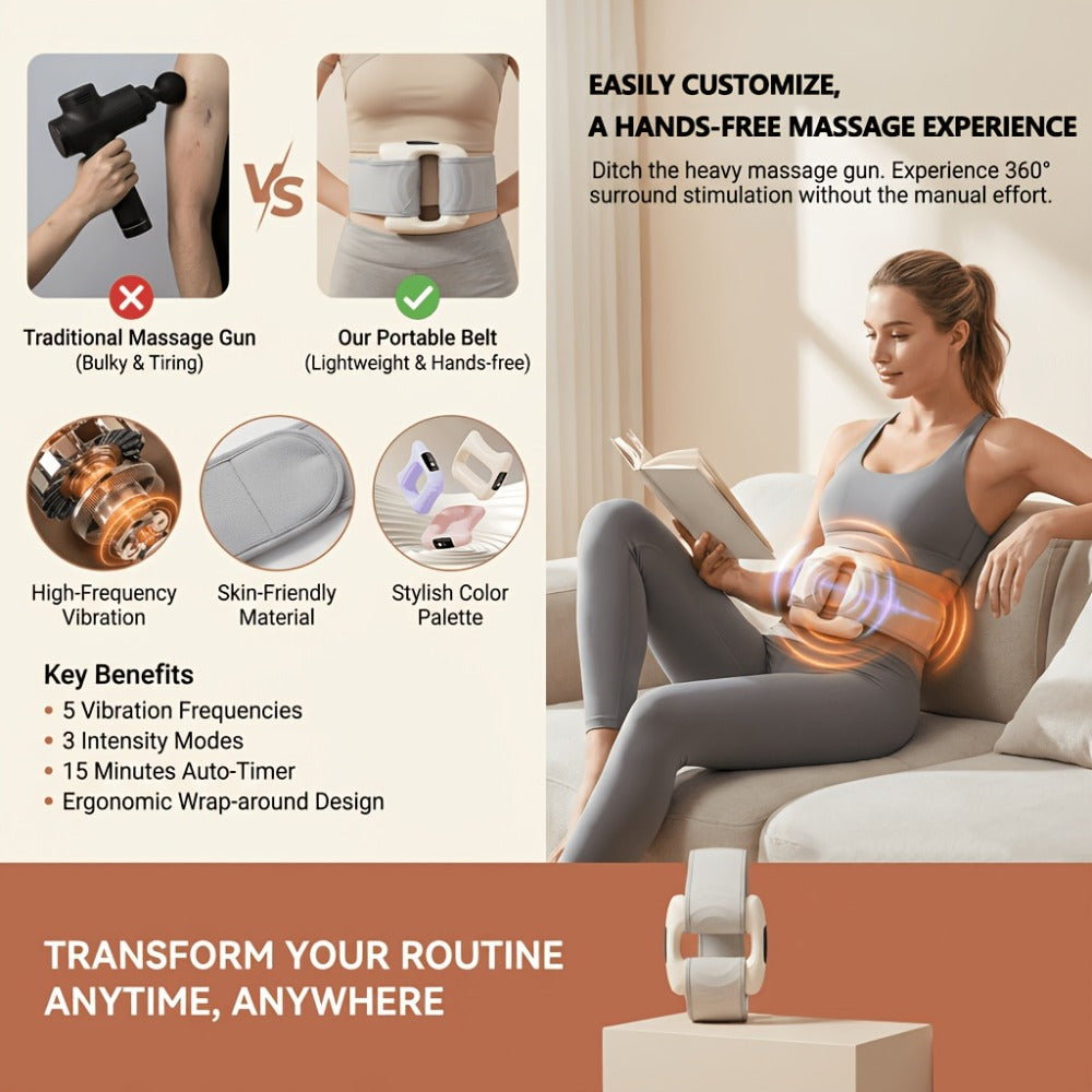 Massage Ring Fascia Massager – Mini Neck Waist & Full Body Muscle Relaxing Ring with Massage Belt, Multi-Function Fitness Relaxation Tool