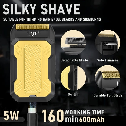 Hair Clipper Set for Men USB Rechargeable, Professional Electric Hair Trimmer with Oil Head Engraving