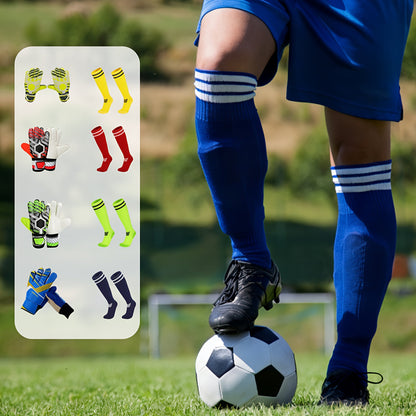 Goalkeeper Gloves with Finger Protection Thickened Latex Anti-Slip + Football Socks Set Adult Men Women Professional Soccer Goalie Gloves