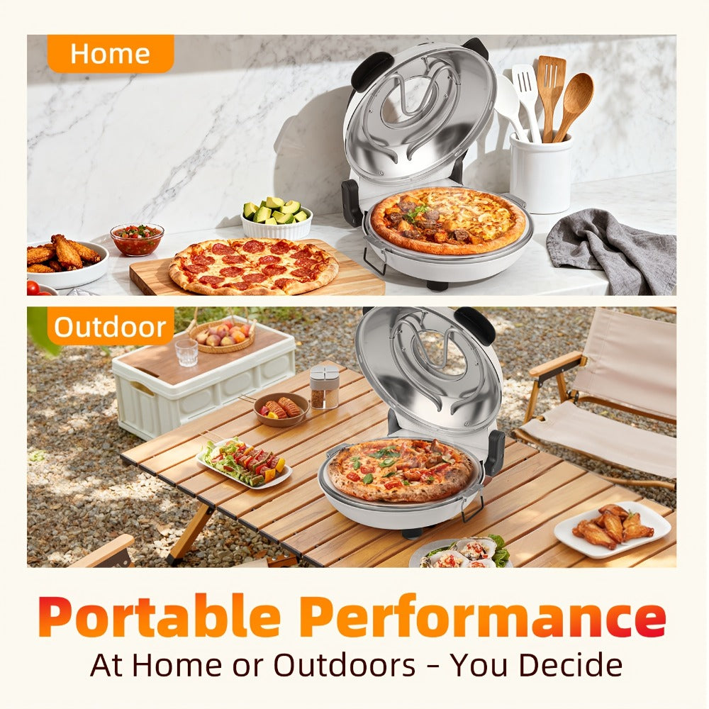 Indoor Pizza Oven Countertop, 12-Inch Electric Pizza Maker Machine for Home Kitchen, Heats Up to 800°F