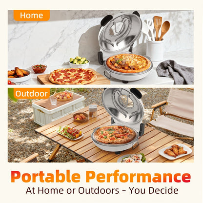 Indoor Pizza Oven Countertop, 12-Inch Electric Pizza Maker Machine for Home Kitchen, Heats Up to 800°F