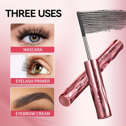 Mascara Primer Waterproof 24-Hour – Smudge-Proof Volumizing Eyelash Primer with Spiral Brush for Curling & Lengthening
