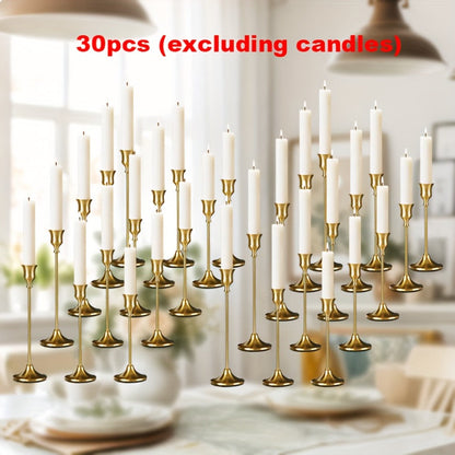 Copper Plated Candlestick Holders Bulk Set for Entryways, Bedrooms and Living Spaces, with the Listed Configuration
