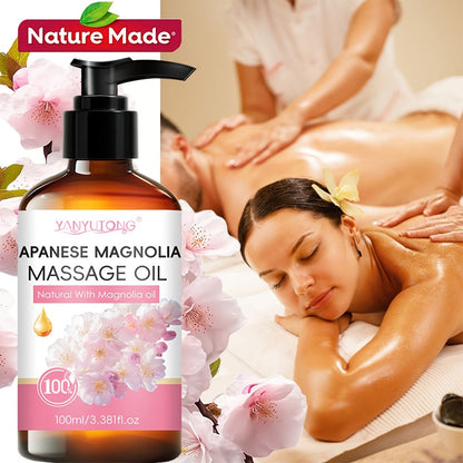 Cherry Blossom Couples Massage Oil with Glycerin 100ml – Nourishing Hydrating Aromatherapy Body Oil Natural Relaxing Floral Scent All Skin