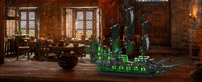 Flying Dutchman Pirate Ship Building Blocks Ghost Ship Model 40001 with LED Lights, Adult Teen Collector Construction Kit