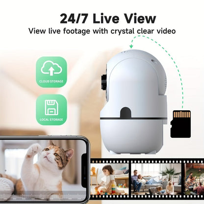 Security Camera 1080P Indoor PTZ Model with 355 Pan-Tilt, Dual-Band WiFi, Two-Way Audio and Three Pack Sizes