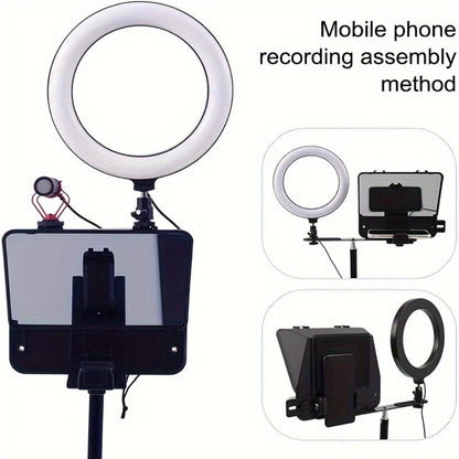 A10 Portable Teleprompter for Smartphone & DSLR Camera, Phone Holder & Remote Control for Video Recording