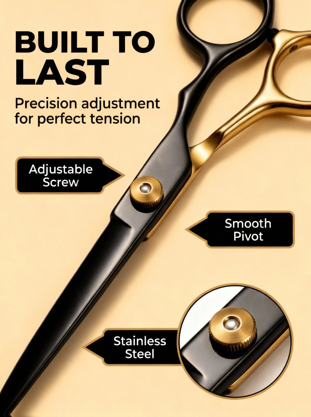 Hair Cutting Scissors Kit 13 Piece – Professional Barber Shears Set with Thinning Shears, Blending Scissors & Accessories