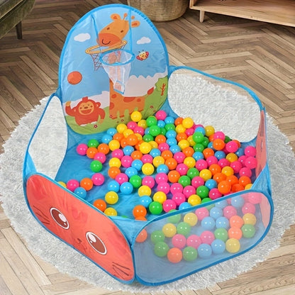 Giraffe Ball Pit Pop-Up Pool Tent with Basketball Hoop for Kids Indoor with the Listed Color, Size or Set Options for Everyday Use