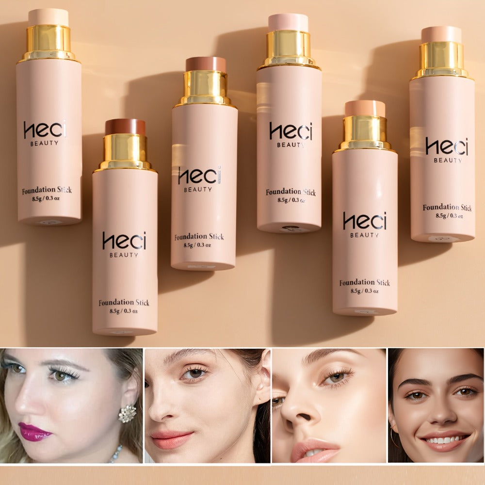 CC Cream Foundation Stick 2-Pack – Full Coverage Concealer, Waterproof Long-Lasting Natural Matte Finish, Lightweight Moisturizing Formula