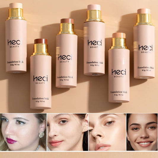 CC Cream Foundation Stick 2-Pack – Full Coverage Concealer, Waterproof Long-Lasting Natural Matte Finish, Lightweight Moisturizing Formula