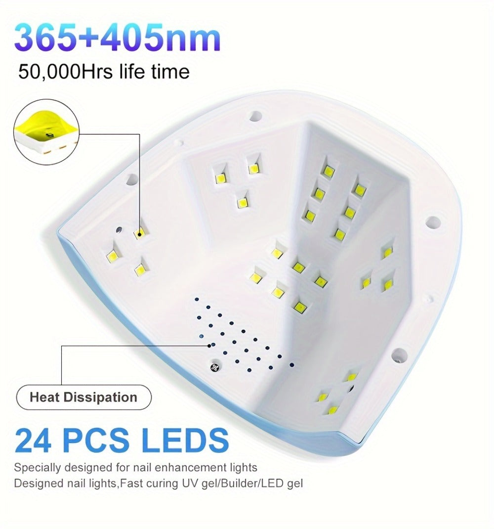 SUN S3 UV LED Nail Lamp with 24 Light Beads, 5V Input, Digital Display and Three Color Options