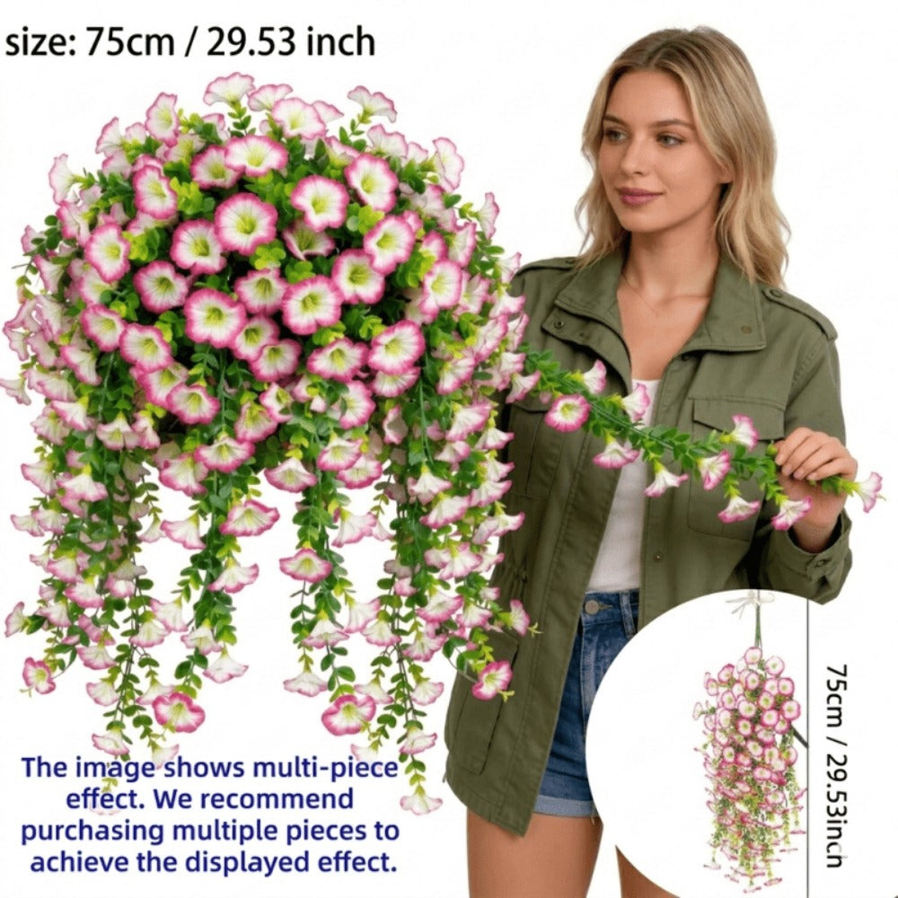Artificial Rose Vine Hanging Garland 3pcs 216 Flowers – High-Density UV-Resistant Faux Rose Flower Vines with Realistic Roses & Foliage