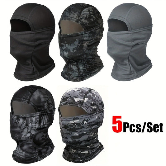 5-Pack Neck Gaiter Face Mask for Men & Women – UV Protection Balaclava Headscarf for Running, Hiking, Fishing, Cycling