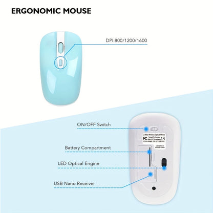 2.4G Wireless Keyboard and Mouse Combo Ultra-Thin Slim Full Size with Numpad Silent Keys Plug for an Everyday Personal Care Routine