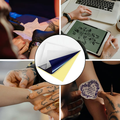 Thermal Tattoo Transfer Paper 40 Sheets Peripage Ink-Free A4 Stencil Paper High Definition Fast Imaging for Tattoo Stencil Printer