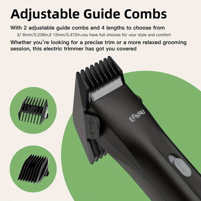 Ceramic Blade IPX7 Waterproof Ball Trimmer for Men Replaceable Head Electric Groin Pubic Body Hair Shaver LED Battery Display Safe Gentle