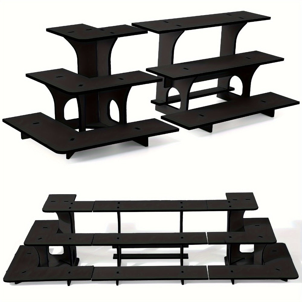 3-Tier Wooden Corner Display Stand Set of 3 Portable Shelf Rack for Retail Tabletop & Countertop - Craft Show