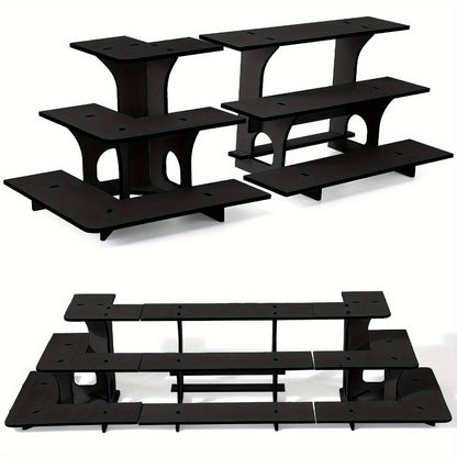 3-Tier Wooden Corner Display Stand Set of 3 Portable Shelf Rack for Retail Tabletop & Countertop - Craft Show