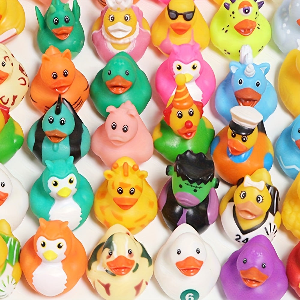 Mini Rubber Ducks Bulk Set, 2" Floating Bath Toy Variety for Kids, Cute Assorted Ducks for Bath Time