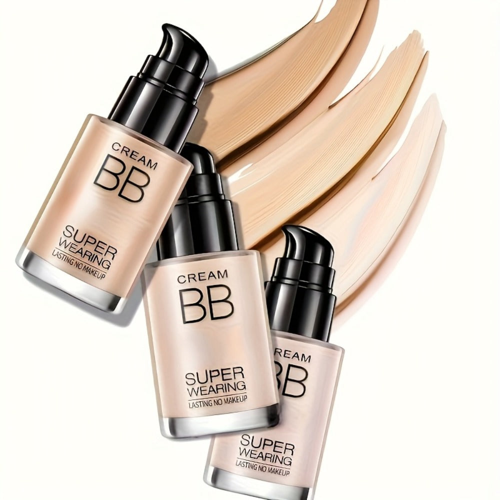 BB Cream Foundation & Setting Powder Set – Waterproof Matte Oil Control with Brush & Powder Puff, Long-Lasting Smooth Formula