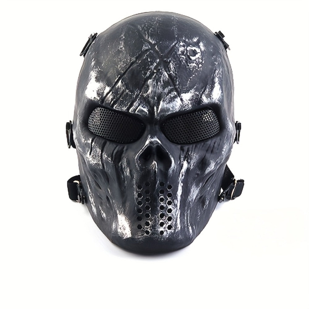 Skeleton Mask Halloween Costume Polyester Black White Camouflage Design for Adults Ages 18+