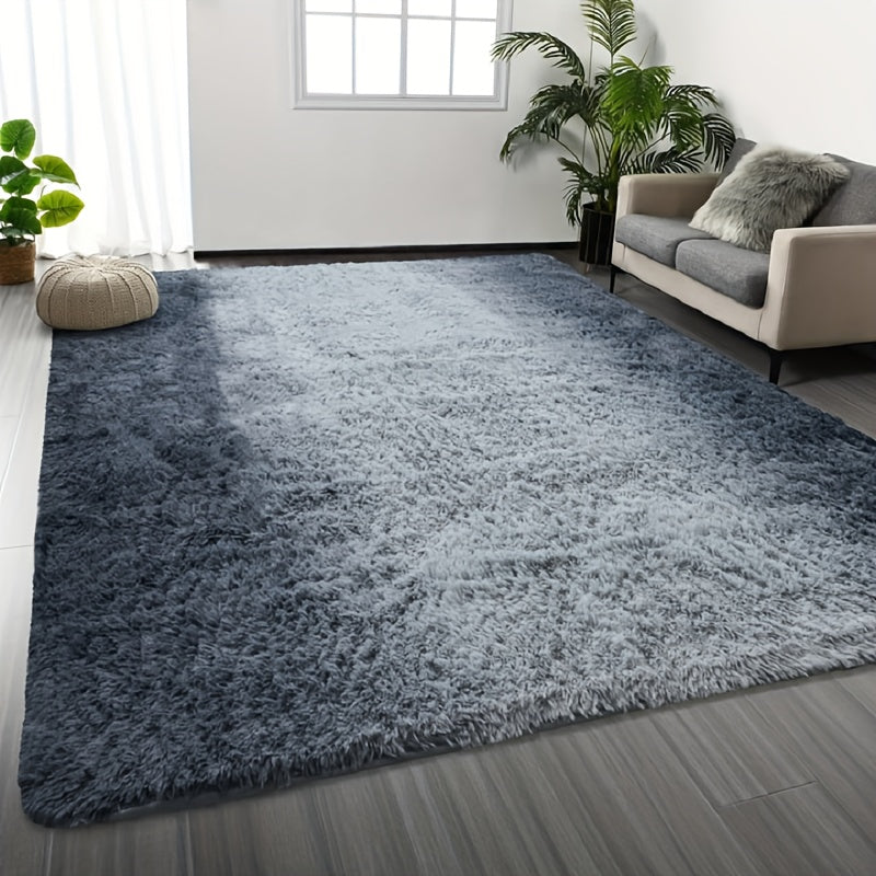 Shaggy Plush Area Rug – Soft Fluffy Carpet for Living Room, Bedroom & Sofa | Non-Slip Machine Washable Tie-Dye & Solid Color Long Pile Rug |