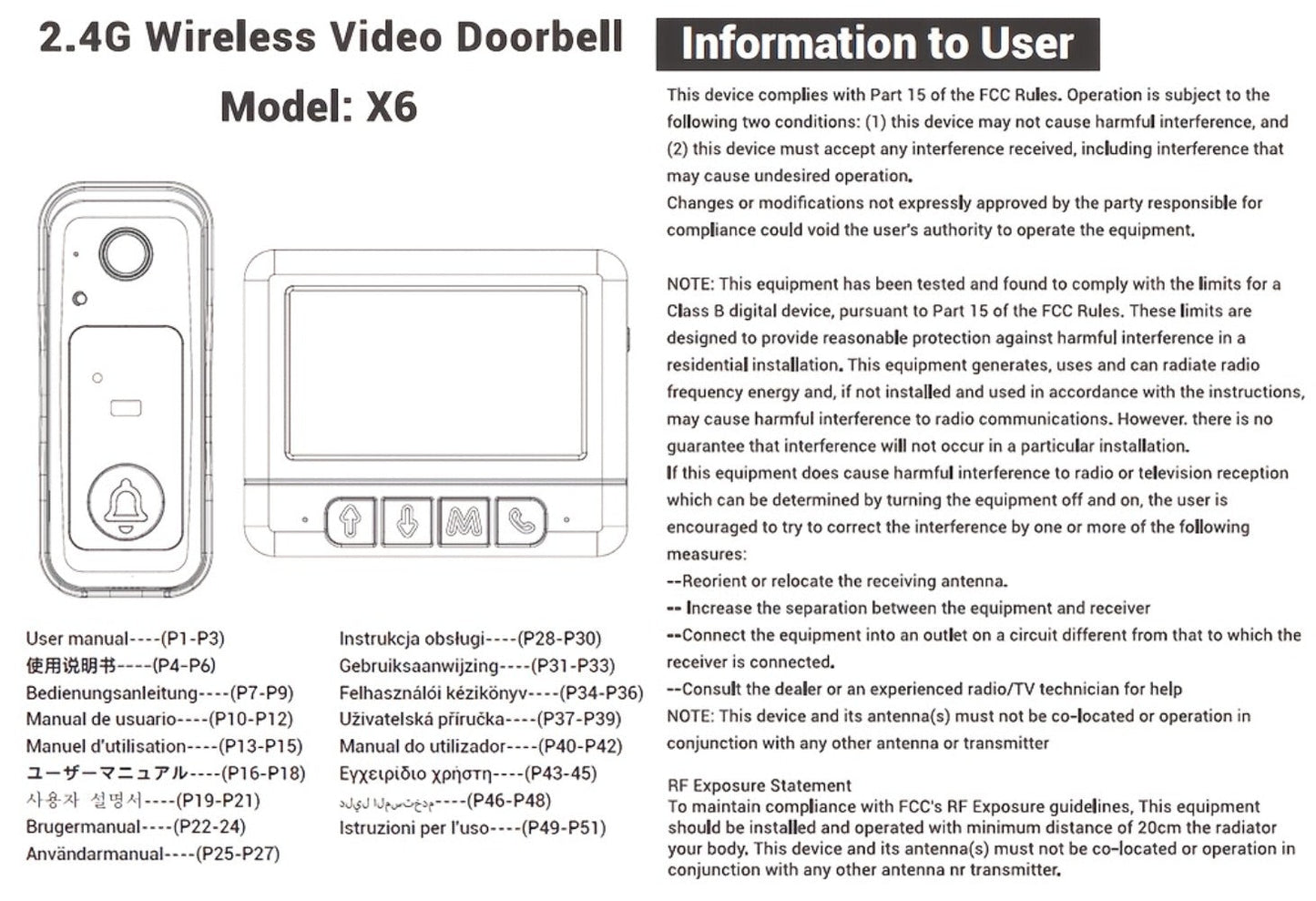 WiFi Video Doorbell with 4.3 Inch Indoor Monitor, Night Vision Two-Way Audio Rechargeable Battery