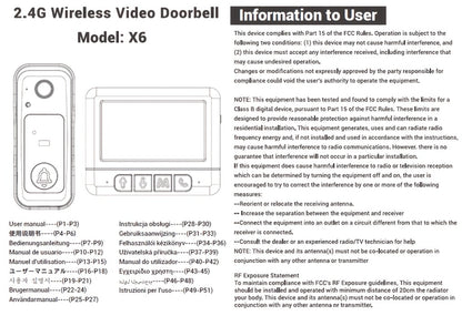WiFi Video Doorbell with 4.3 Inch Indoor Monitor, Night Vision Two-Way Audio Rechargeable Battery