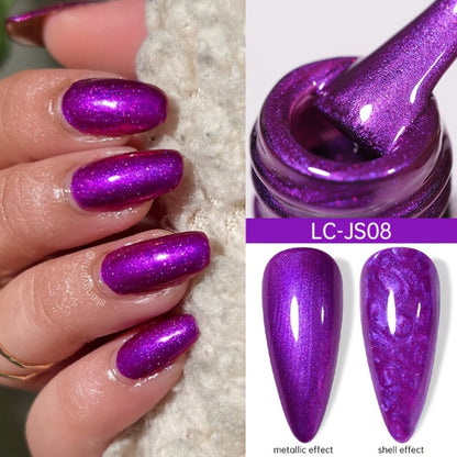 Glitter Gel Nail Polish Set 6pcs Metallic Sparkle – Liquid Glitter Soak-Off Gel in Red & Purple, LED Curable High-Shine Nail Art Kit 0.24oz