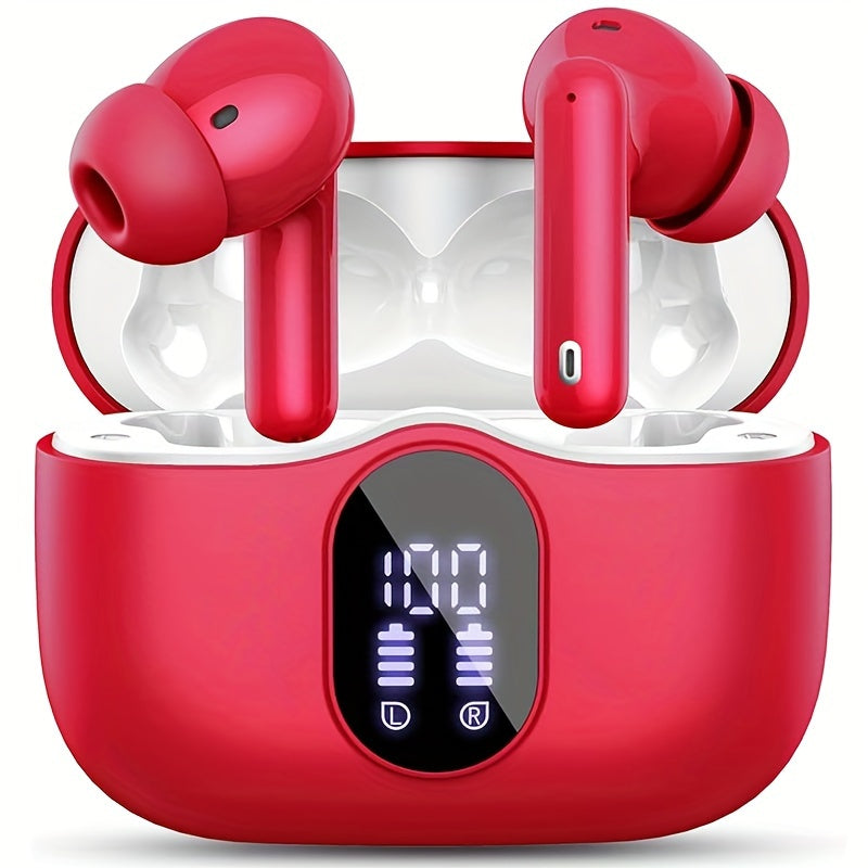 Bluetooth 5.3 Wireless Earbuds with LED Battery Display Case, Type-C Charging and 13 Color Options