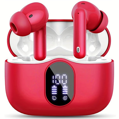 Bluetooth 5.3 Wireless Earbuds with LED Battery Display Case, Type-C Charging and 13 Color Options