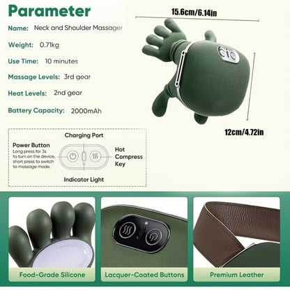 Electric Massager 4pcs Set - Portable Acupressure Kneading Device with Powerful Brushless Motor for Neck Back for Home or Salon Spa Use