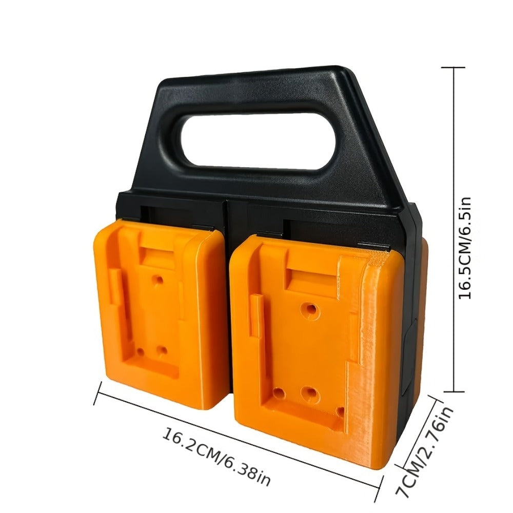 DeWalt 18V 20V Battery Storage Rack, 4-Port Portable Holder with Mounting Frames, Upgradeable Tool Hanger Organizer