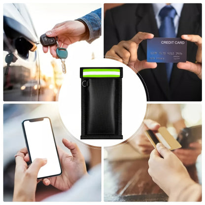 Faraday Bag Signal Blocking Pouch with Reflective Strips, EMP Protection Anti-Tracking Anti-Theft Sleeve for Laptop