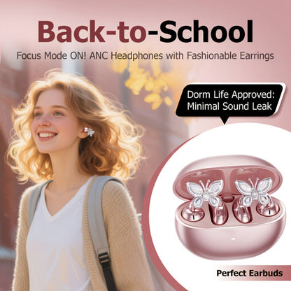 Clip On Wireless Earbuds Open Ear Bluetooth Headphones with Detachable Gemstone Earrings ANC for an Everyday Personal Care Routine