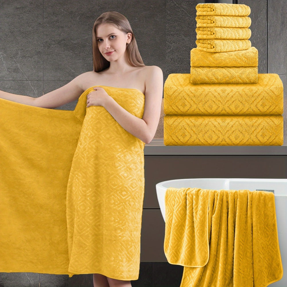 Bath Hand Towels, Towel Set 8 Piece 700GSM with 2 Bath Towels, 2 Hand Towels and 4 Washcloths in 16 Colors for Home and Guest Use