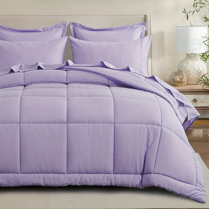 7 Piece Comforter Set Luxury Soft Fluffy Bedding All Season Bed in a Bag with Comforter Fitted Sheet Flat Sheet Pillowcases Hypoallergenic